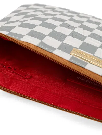 Sprayground Check-pattern Embossed Shoulder Bag In Gray