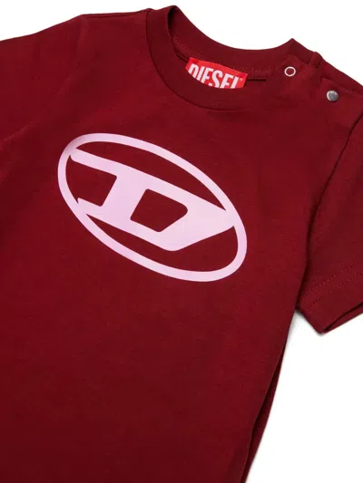 Diesel Oval D Logo-print T-shirt In Red