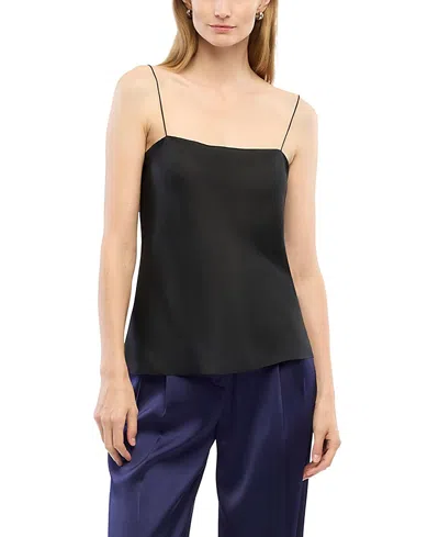 Another Tomorrow Silk Camisole In Black