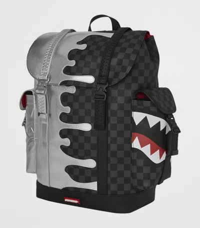 Sprayground Side Drip Flap Backpack In Silver