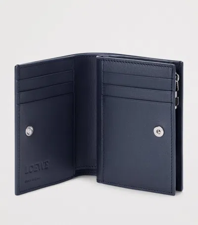 Loewe Leather Anagram Compact Wallet In Blue