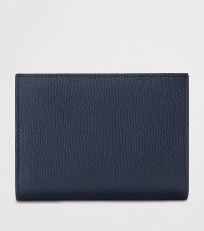 Loewe Leather Anagram Compact Wallet In Blue