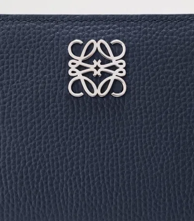 Loewe Leather Anagram Compact Wallet In Blue