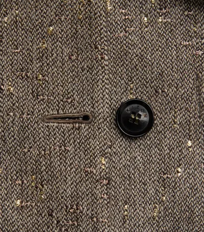 Kiton Virgin Wool-blend Jacket In Brown