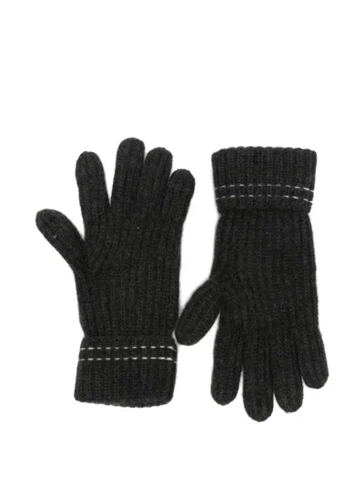 Eleventy Gerippte Handschuhe Aus Kaschmir In Black