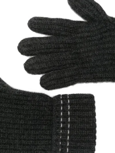 Eleventy Gerippte Handschuhe Aus Kaschmir In Black
