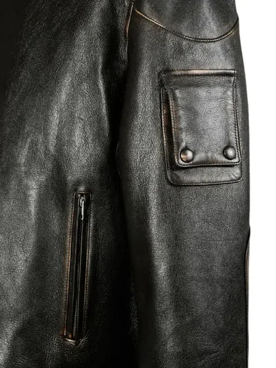 Namacheko Distressed-effect Leather Jacket In Brown