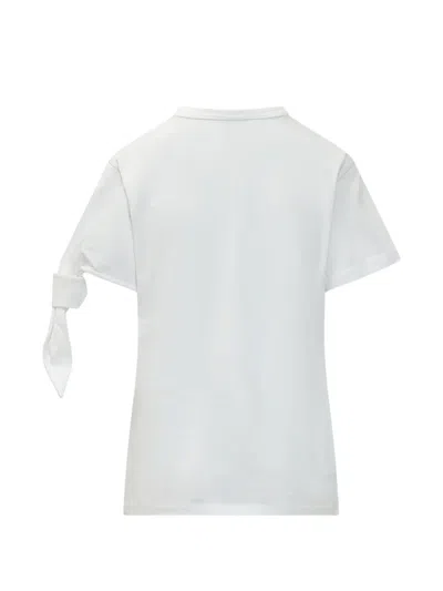 Jw Anderson White Solid Crew Neck T-shirt In White