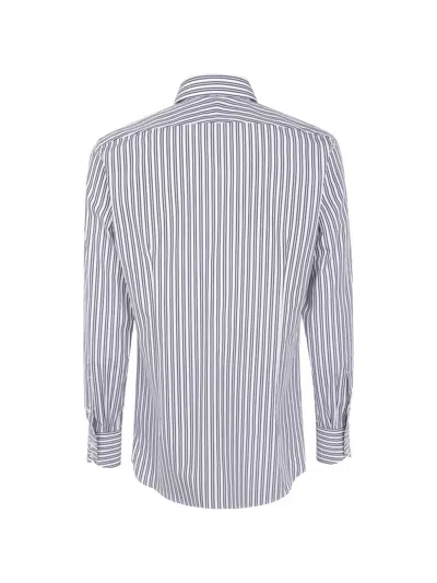 Tom Ford Striped Pattern Button-down Collar Long Sleeves Shirt In Blue