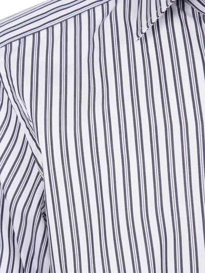 Tom Ford Striped Pattern Button-down Collar Long Sleeves Shirt In Blue