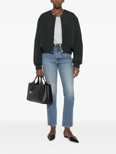 Khaite Press-stud Polyamide Bomber Jacket In Black