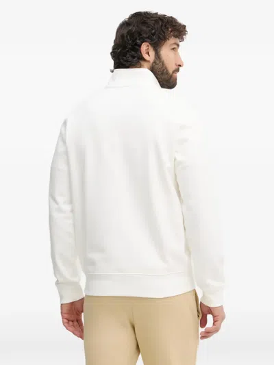 Lacoste Quarter-zip Sweatshirt In White