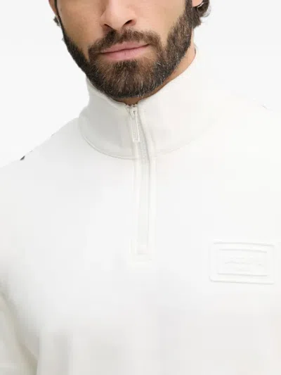Lacoste Quarter-zip Sweatshirt In White