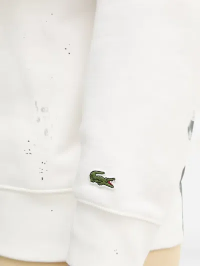 Lacoste Quarter-zip Sweatshirt In White