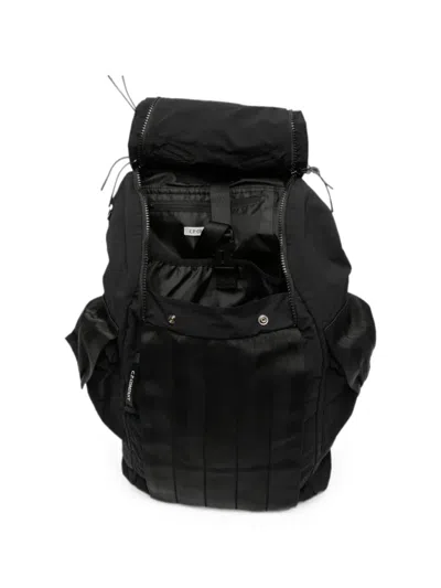 C.p. Company Logo-embroidered Multi-pocket Backpack In Black