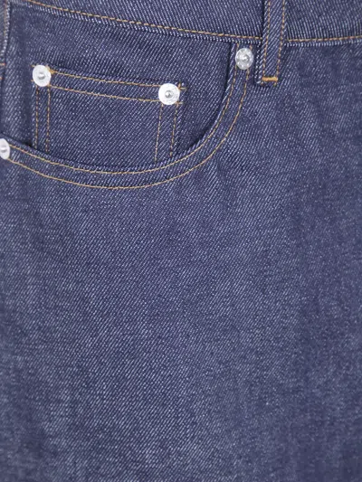 A.p.c. Denim Skirt Belt Loops Front Back Pockets In Blue