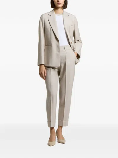Peserico Single-breasted Notched-lapel Jacket In Neutral