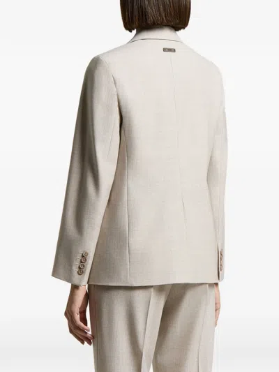 Peserico Single-breasted Notched-lapel Jacket In Neutral
