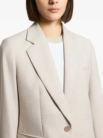Peserico Single-breasted Notched-lapel Jacket In Neutral