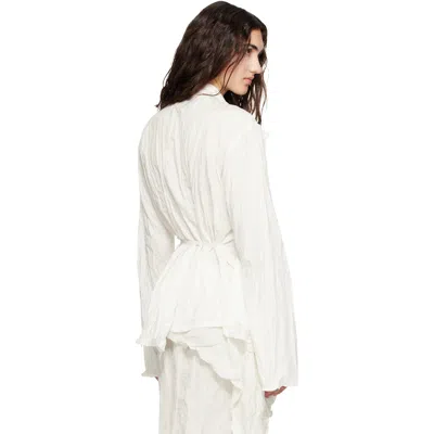 Open Yy Unbalanced Ruffled Blouse In White
