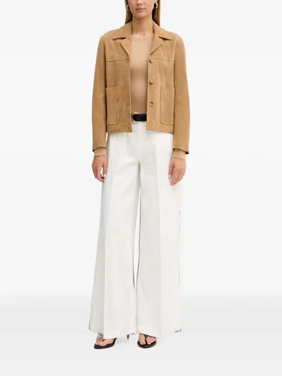 Vicolo Button-up Patch-pocket Jacket In Brown