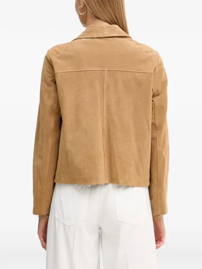 Vicolo Button-up Patch-pocket Jacket In Brown