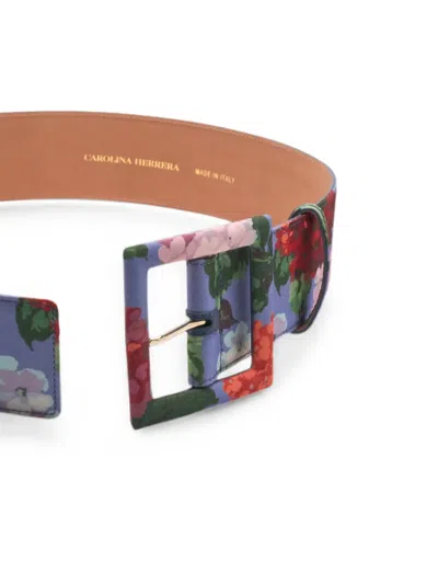 Carolina Herrera Icon Hydrangea-print Belt In Multi