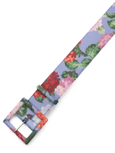 Carolina Herrera Icon Hydrangea-print Belt In Multi