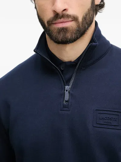 Lacoste Quarter-zip Sweatshirt In Blue