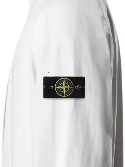 Stone Island Compass-patch Sweatshirt In White