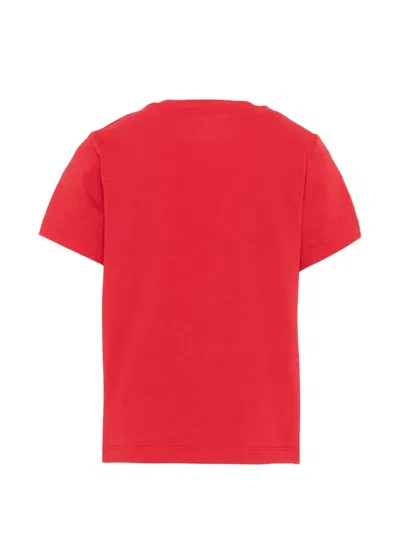 Balmain Logo-print Button-detail T-shirt In Red