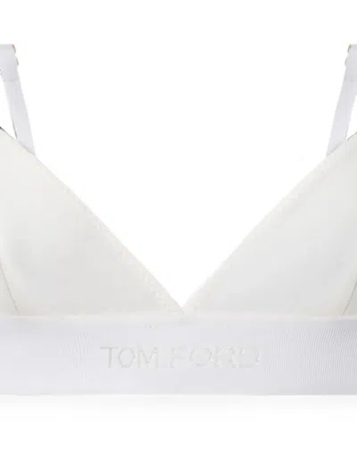 Tom Ford Modal Bra Adjustable Straps Elastic Band In White