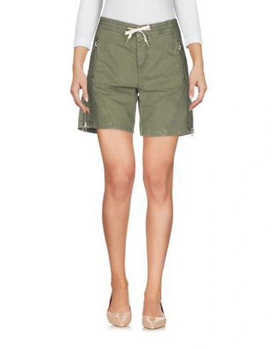 Shop Ermanno Scervino Woman Shorts & Bermuda Shorts Military Green Size 4 Cotton