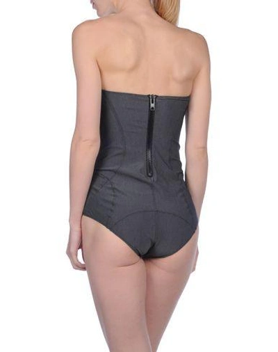 Shop Lisa Marie Fernandez One-piece Swimsuits In Steel Grey