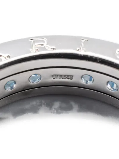 Pre-owned Bvlgari B-zero Blue Topaz Ring In Silver