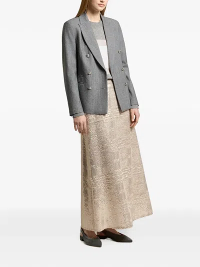 Peserico Double-breasted Blazer In Multi