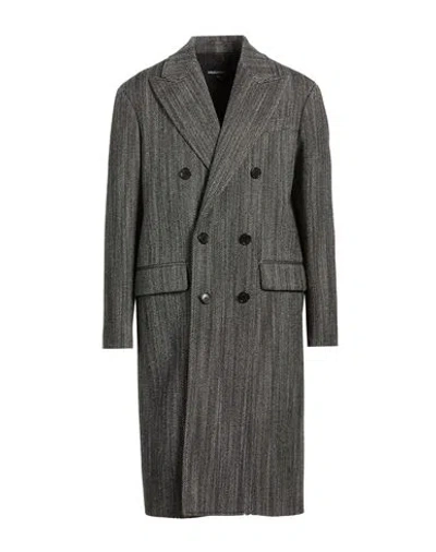 Dsquared2 Herringbone Double Breast Coat In Gray