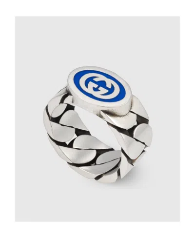 Gucci Interlocking G Pull-on Style Ring In Green
