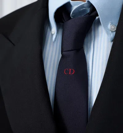 Dior Cd Icon Silk Tie In Blue