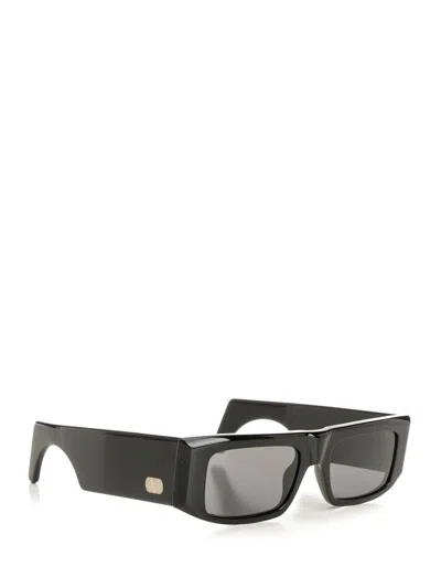 Valentino Rectangular Acetate Glasses Black In Black