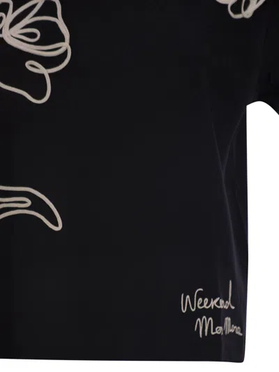Weekend Max Mara Floral Pattern T-shirt In Black