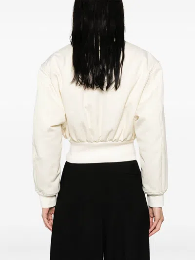 Balenciaga Cropped Bomber Jacket In Technical Faille In Neutral