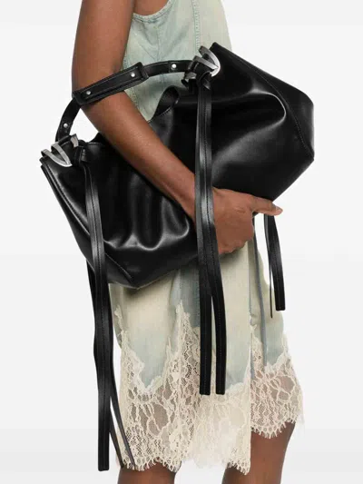 Diesel Knot Medium Handbag In Black