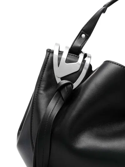 Diesel Knot Medium Handbag In Black