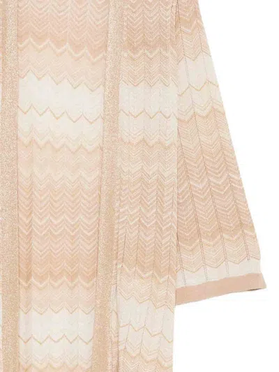 Mc2 Saint Barth Chevron Knit Open-front Cardigan With Gradient Pattern In Purple