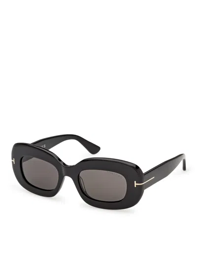 Tom Ford Islay 50mm Small Rectangular Sunglasses In Black