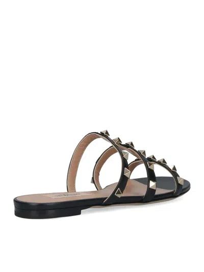 Valentino Rockstud Caged Leather Sandal In Black