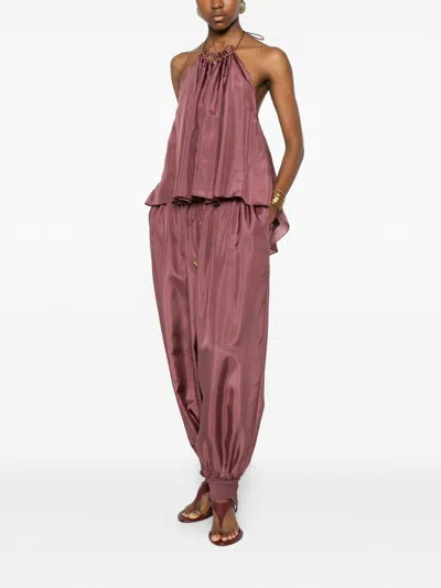 Zimmermann Brown Relaxed Drawstring Pants In Purple