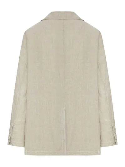 Transit Single-breasted Linen Jacket In Black