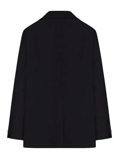 Transit Single-breasted Linen Jacket In Black